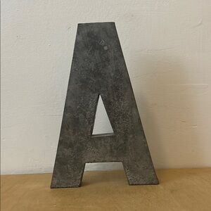 Industrial Galvanized Metal Letter Art Wall Decor from Anthropologie